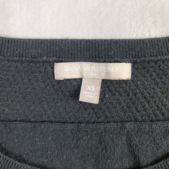 Banana Republic Black Perforated Circle Short Sleeve Women's Shirt | Size XS - Picture 3 of 7